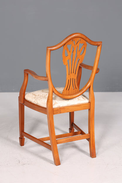 Wunderschöner Englischer Stuhl Armlehnstuhl Eibe Antik Sekretär Stuhl UK Polsterstuhl 1 von 2