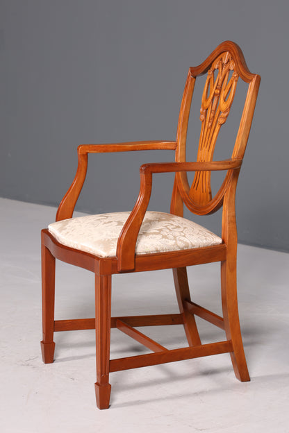 Wunderschöner Englischer Stuhl Armlehnstuhl Eibe Antik Sekretär Stuhl UK Polsterstuhl 1 von 2