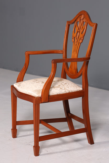 Wunderschöner Englischer Stuhl Armlehnstuhl Eibe Antik Sekretär Stuhl UK Polsterstuhl 2 von 2