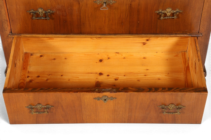 Stilvoller Gründerzeit Sekretär Vertiko Nussbaum Jugendstil Highboard Louis Philippe Kommode um 1880