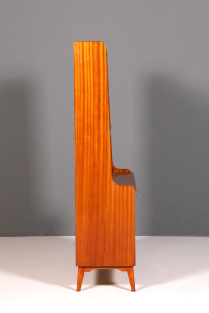 Wunderschöner Mid Century Schrank Bücherregal Vintage Sekretär Highboard Holz Regal 60s