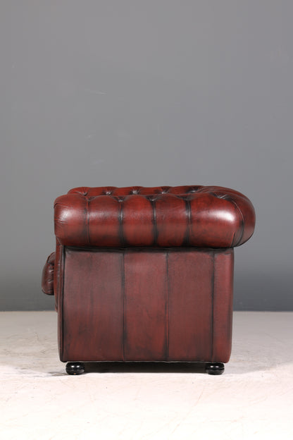 Stilvoller Original Chesterfield Sessel Englisch Leder Armlehnsessel Herrensessel