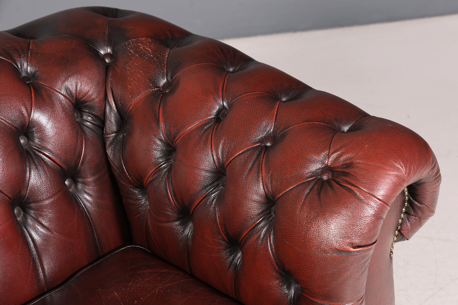 Stilvoller Original Chesterfield Sessel Englisch Leder Armlehnsessel Herrensessel