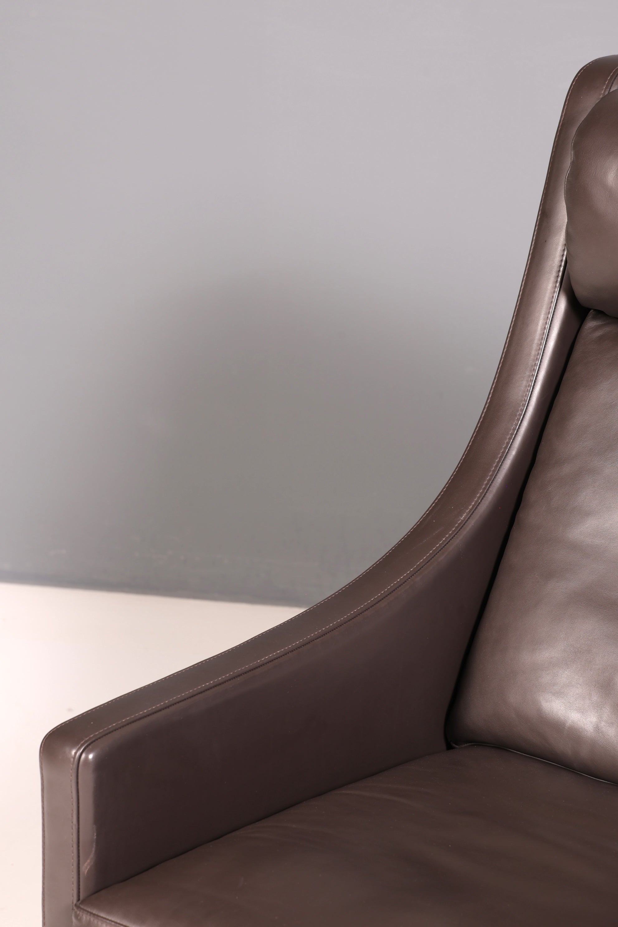 Eleganter Designer Sessel im Børge Mogensen Stil Echt Leder Mid Century Lounge Sessel