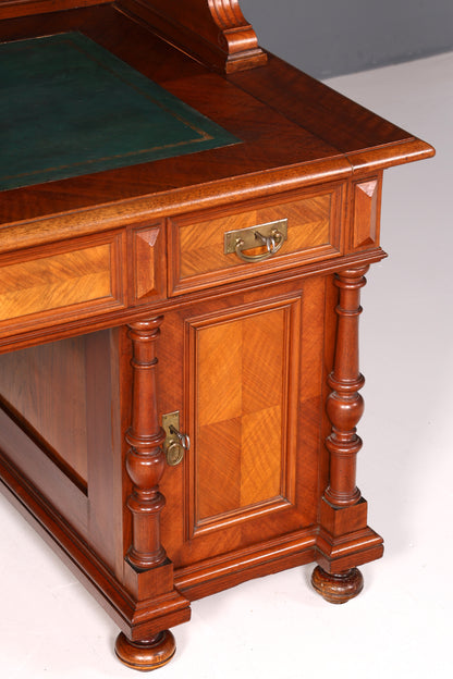 Traumhafter Gründerzeit Schreibtisch mit Aufsatz Jugendstil Bürotisch Massivholz um 1900