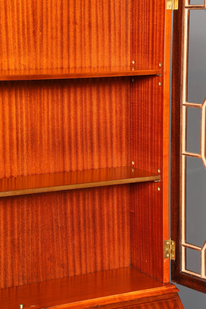 Stilvoller Englischer Sekretär Büro Aufsatzsekretär Antik 60s Vitrinen Schrank UK