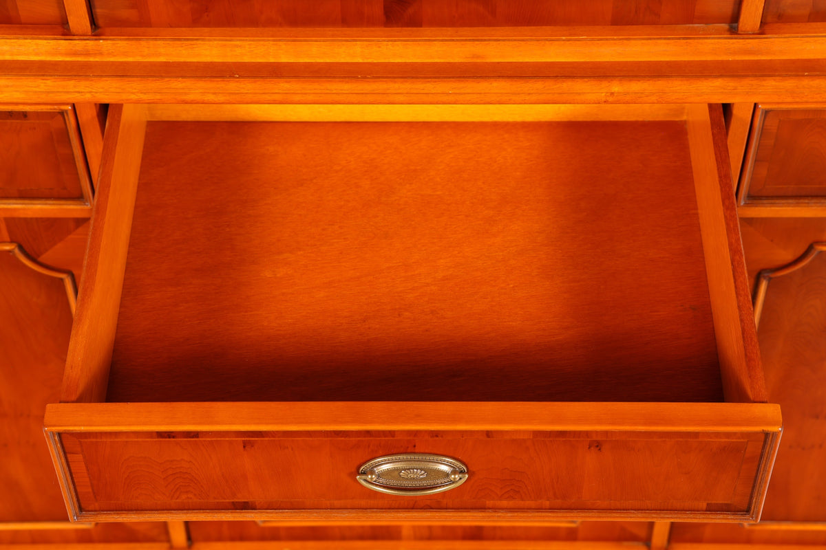 Beautiful Original Heldense Display Cabinet English Yew Bookcase Buffet Antique Glass Cabinet Vintage