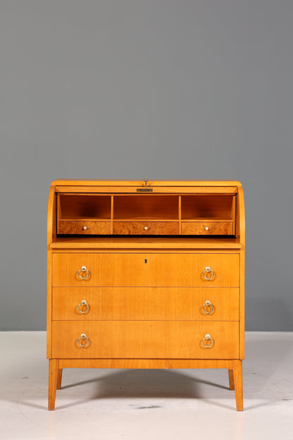 Wunderschöner Mid Century Rollladen Sekretär echt Holz Büro Schrank Retro Schreibkommode