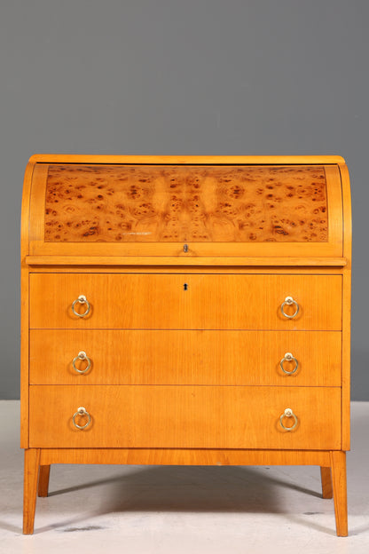 Wunderschöner Mid Century Rollladen Sekretär echt Holz Büro Schrank Retro Schreibkommode