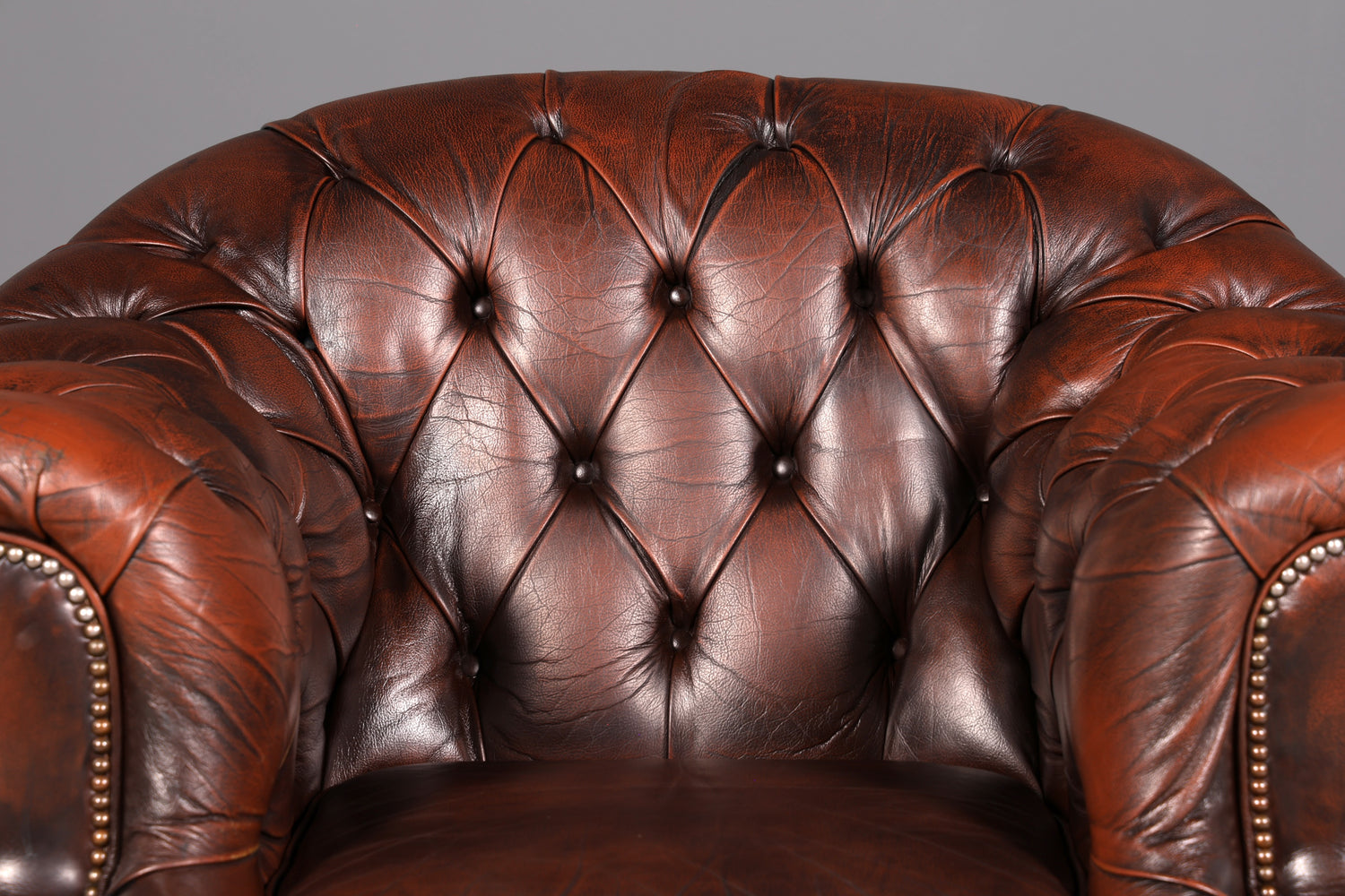 Wunderschöner Original Chesterfield Centurion Sessel Englischer Armlehnsessel Echt Leder Herrensessel Vintage