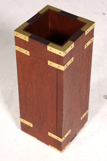 Wunderschönes Maritimes Kaminzubehör Englisch Mahagoni Kaminbesteck Set Military Behälter