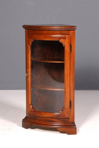 Wunderschöne Englische Eckvitrine Mahagoni Antik Echt Holz Schrank Eckschrank Glasvitrine Vitrine Vintage
