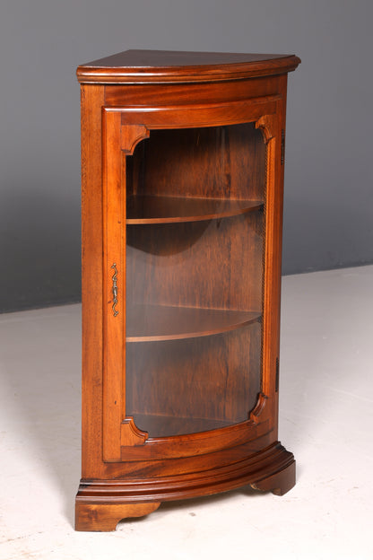 Wunderschöne Englische Eckvitrine Mahagoni Antik Echt Holz Schrank Eckschrank Glasvitrine Vitrine Vintage