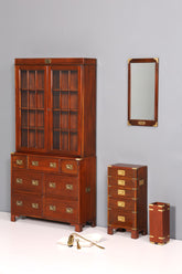 Wunderschöner Maritimer Vitrinenschrank Englischer Schrank echt Holz Bibliothek Englische Anrichte