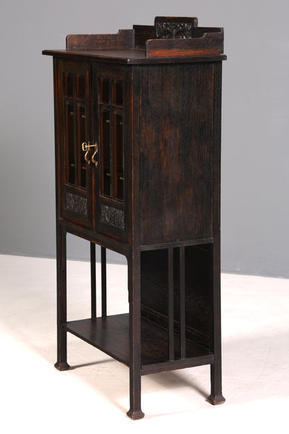 G217 Finish cm Traumhafte Jugendstil Vitrine Antike Holz Bücherschrank Eiche Antik Schrank Geschirrschrank (Kopie)