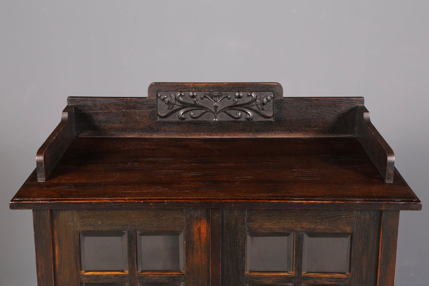 G217 Finish cm Traumhafte Jugendstil Vitrine Antike Holz Bücherschrank Eiche Antik Schrank Geschirrschrank (Kopie)