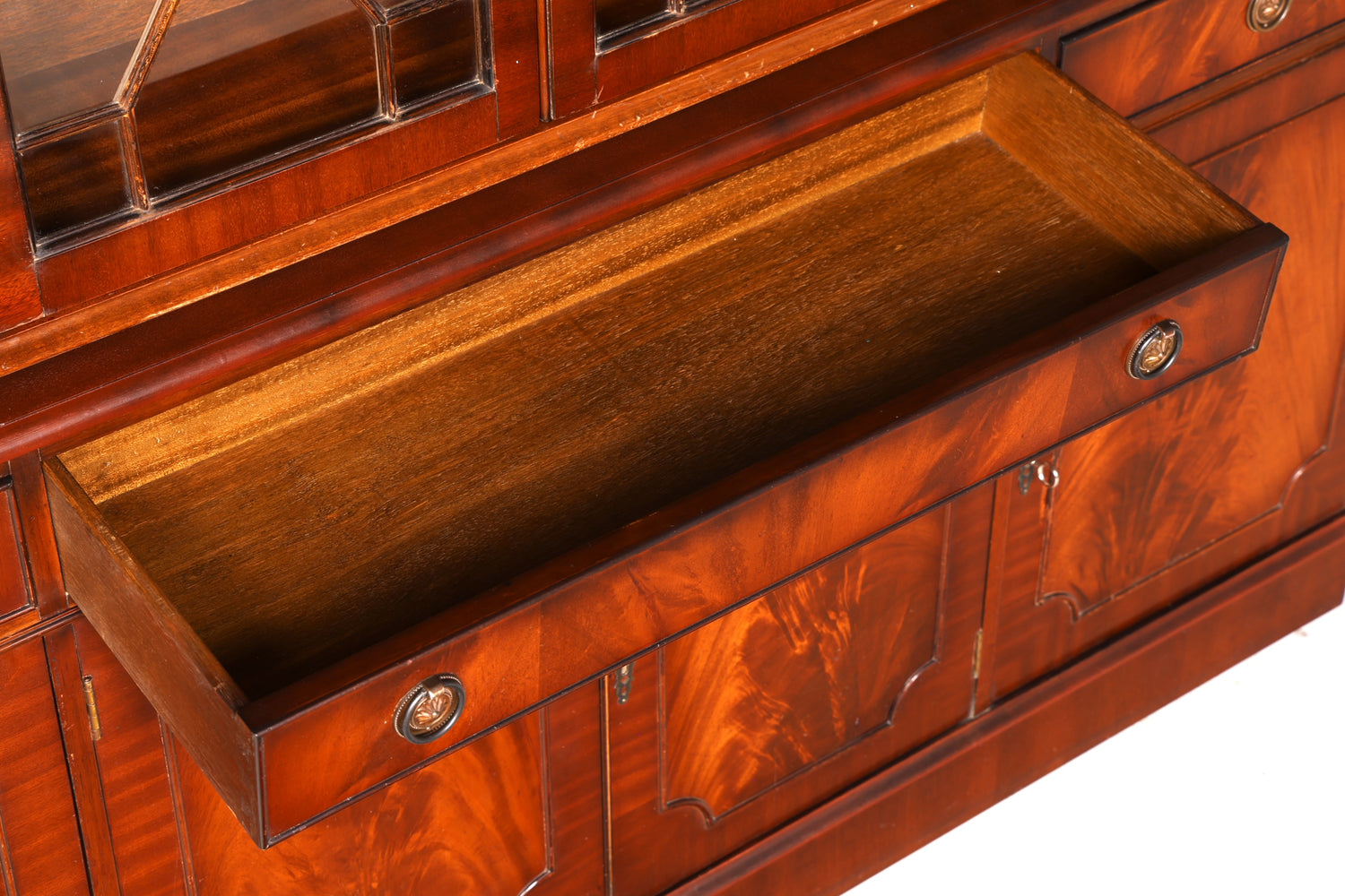 Wunderschöne Englische Vitrine Mahagoni Bibliothek Bücherschrank Buffet Schrank Antik Glasvitrine Vintage