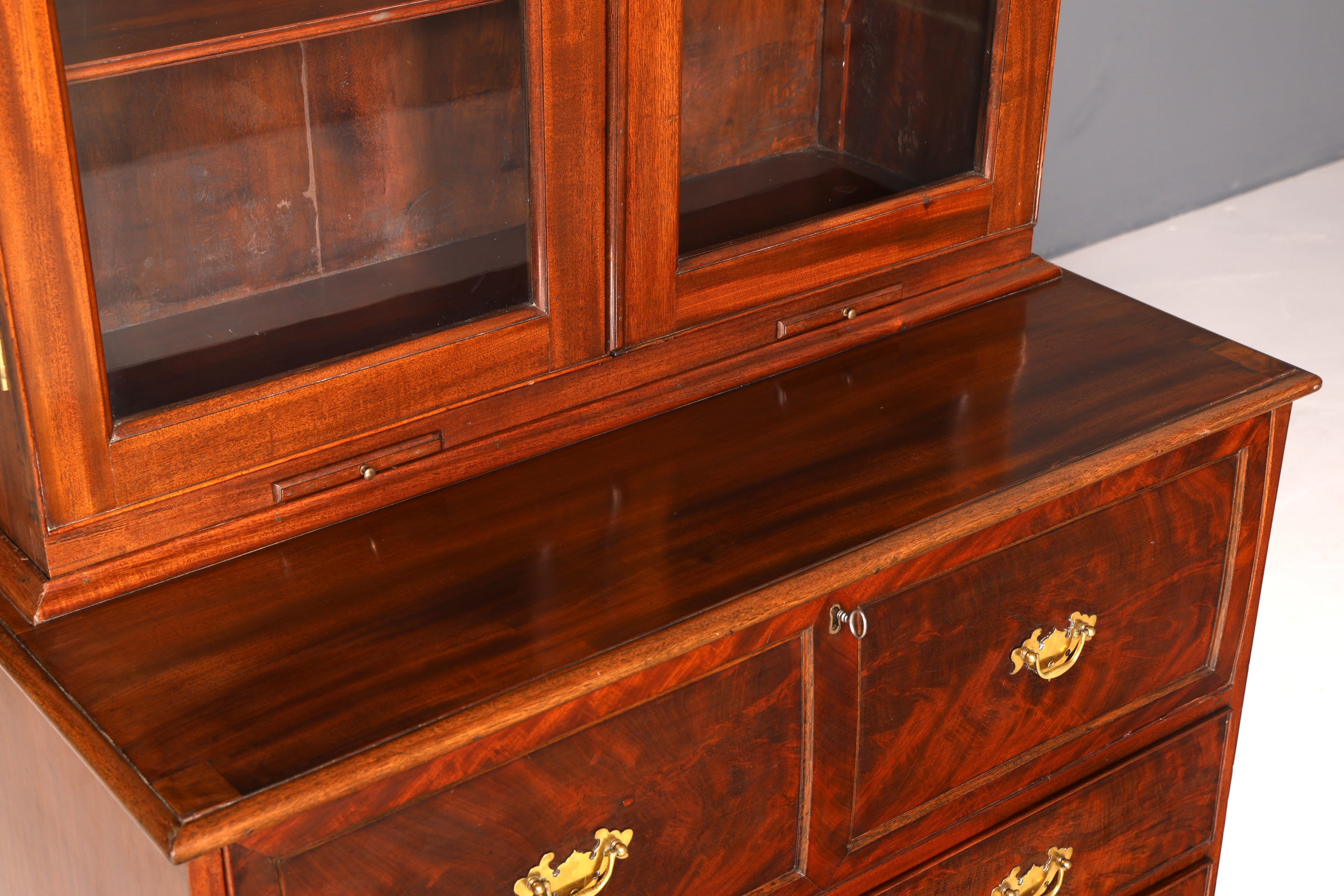 G224 Finish Wunderschöner Englischer Sekretär Büro Aufsatzsekretär Antik 60S Vitrinen Schrank UK (Kopie)