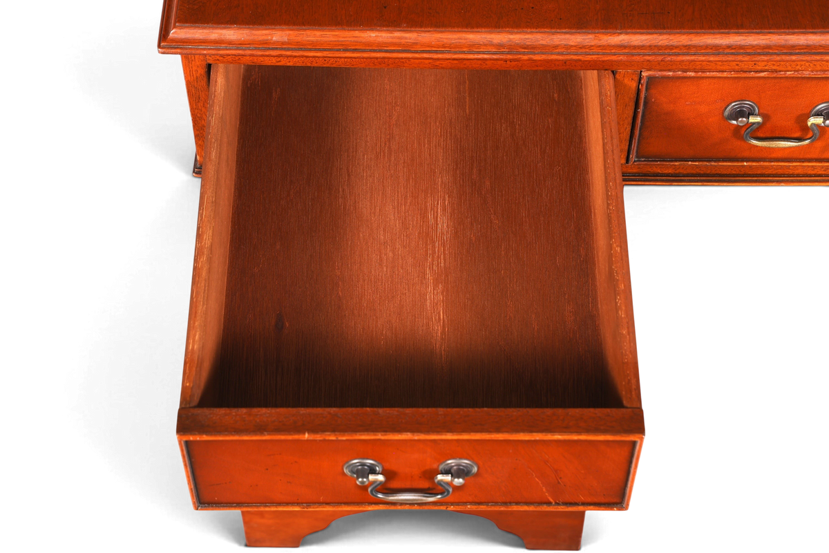 Wunderschöner Englischer Schreibtisch echt Lederauflage Bürotisch Antik Stil Office Desk