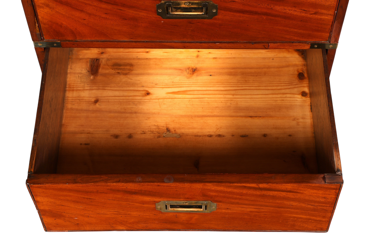 Hauptstadt Möblerei maritime Military Chest Kommode aus massivem Holz mit offener Schublade und Messingbeschlägen