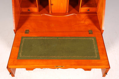 Stilvoller Englischer Sekretär Büro Aufsatzsekretär Eibe Antik Stil echt Lederauflage Vitrinen Schrank UK