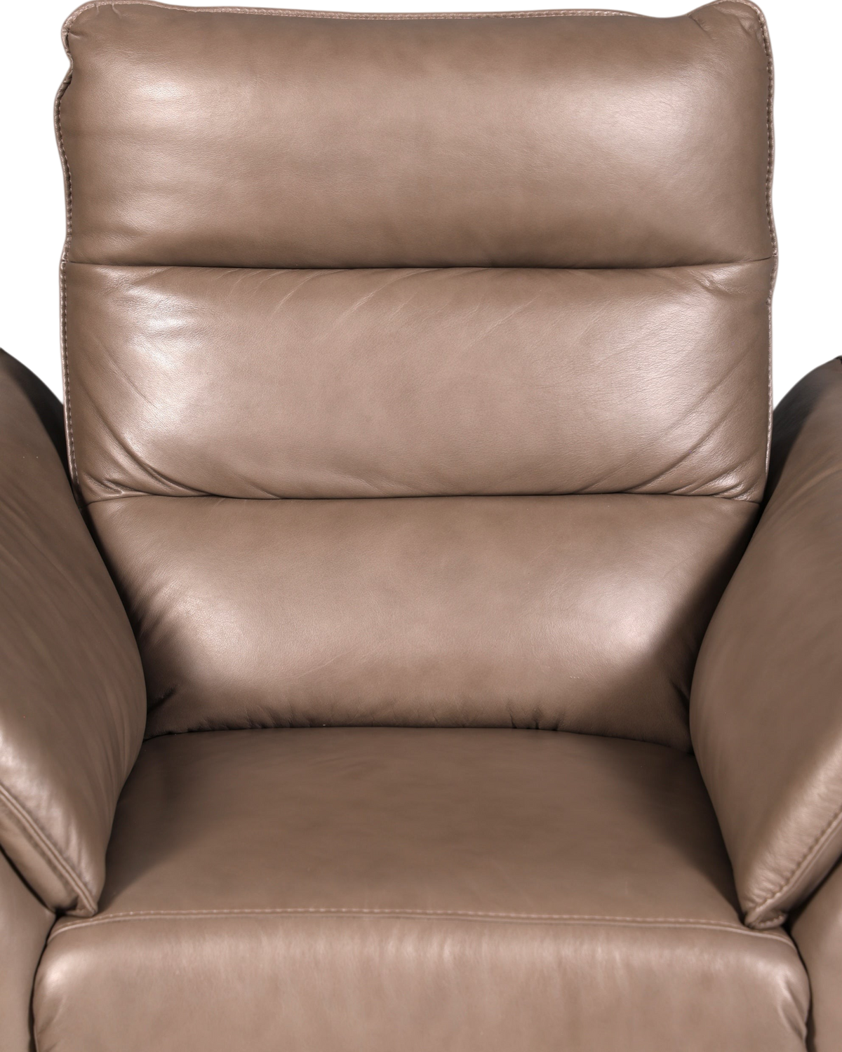 Hauptstadt Möblerei Ledersessel in Taupe mit hoher Rückenlehne und weicher Echtlederpolsterung