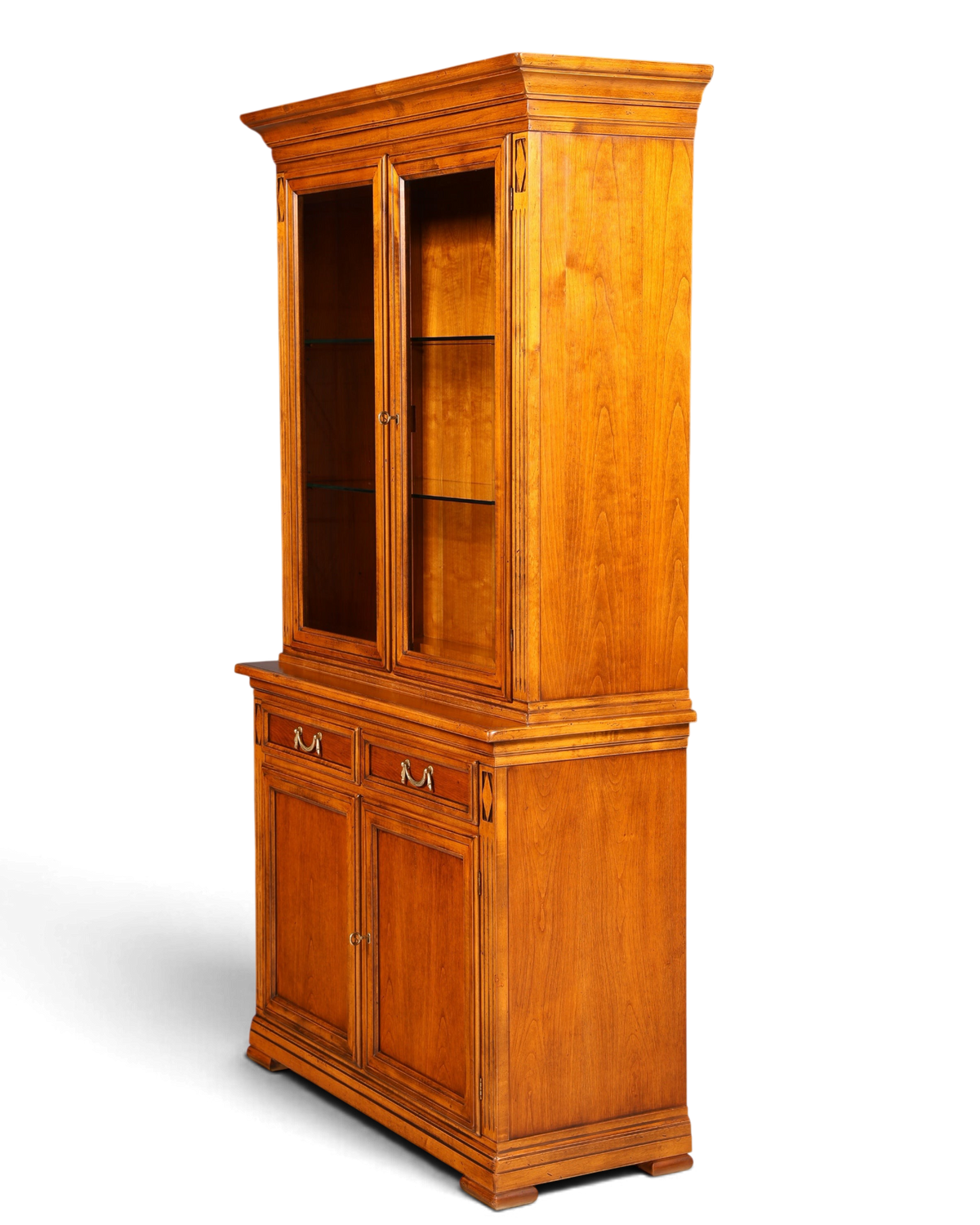 Hauptstadt Möblerei Selva Vitrine Villa Borghese aus massivem Holz im Antik-Stil mit Glasfront und Innenbeleuchtung