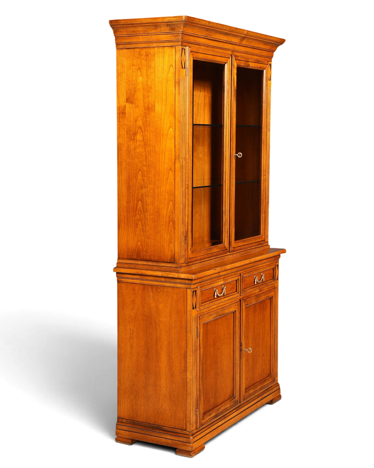 Hauptstadt Möblerei Selva Vitrine Villa Borghese aus massivem Holz im antiken Stil mit Innenbeleuchtung