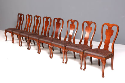 8x Edle Drexel Heritage Stühle Amerikanisch USA Chippendale Stil Stuhlset Küchenstuhl Set Esszimmer Stühle