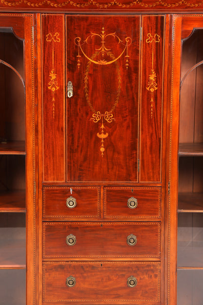 Wunderschöne Englische XXL Vitrine Bibliothek Bücherschrank UK Buffet Schrank Antik