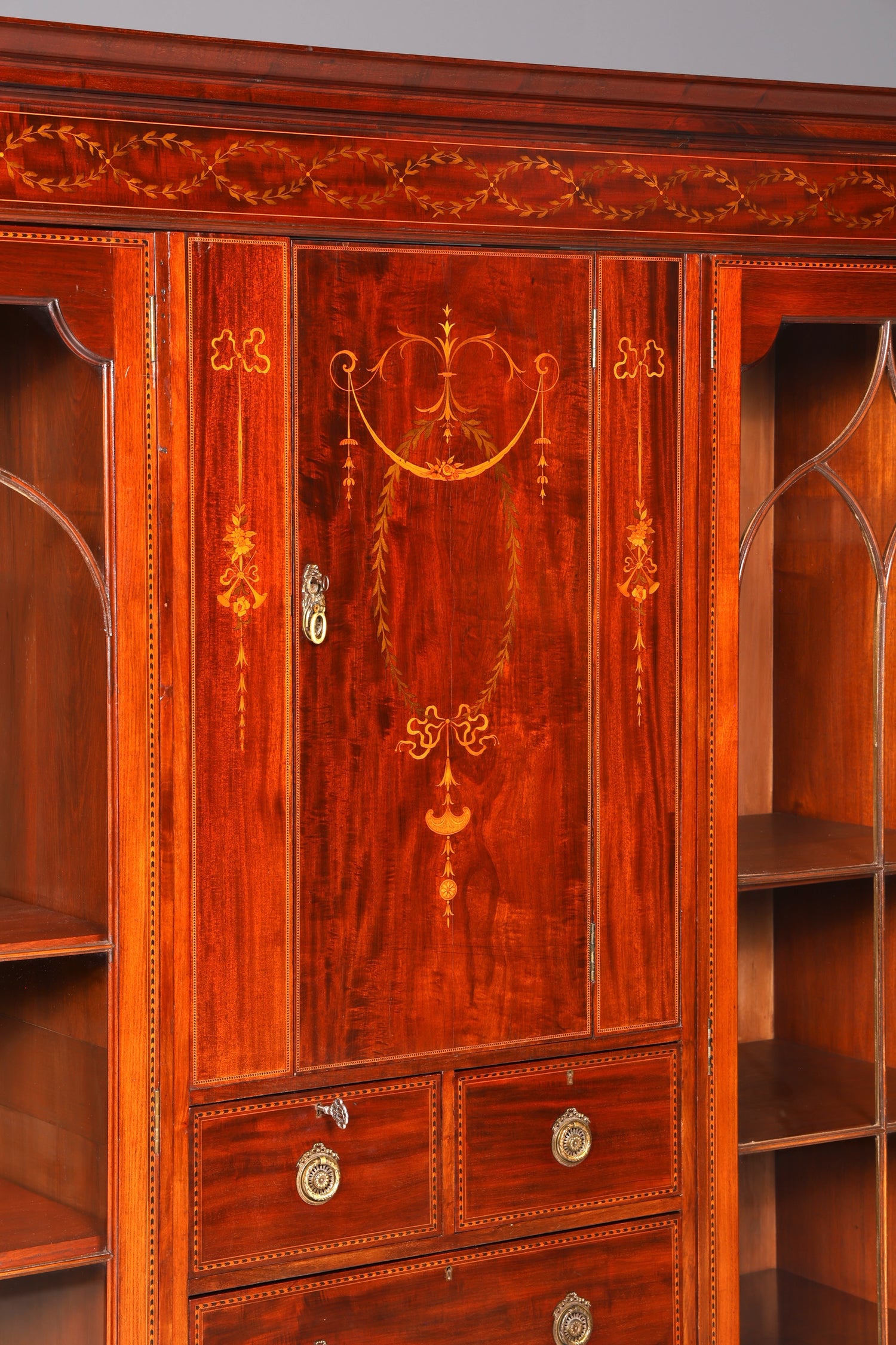 Wunderschöne Englische XXL Vitrine Bibliothek Bücherschrank UK Buffet Schrank Antik