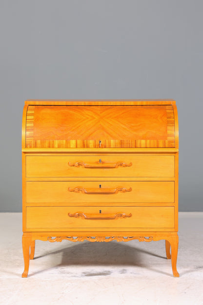 Stilvoller Rollladensekretär um 1930 Büro Kommode Kirschholz Sekretär Schreibtisch Kommode