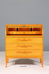 Stilvoller Rollladensekretär um 1930 Büro Kommode Kirschholz Sekretär Schreibtisch Kommode