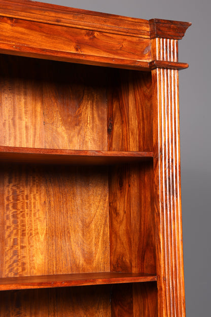 Traumhaftes massiv Sheesham Holz Regal Indisch Kolonial Antik Stil Bücherregal Buchablage Bibliothek