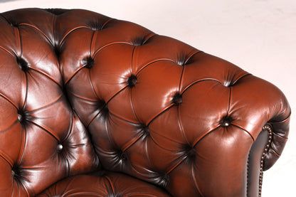 Wunderschönes Original Chesterfield Sofa 2-Sitzer Couch Englisches echt Leder Sofa UK 2 von 2