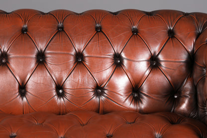 Wunderschönes Original Chesterfield Sofa 2-Sitzer Couch Englisches echt Leder Sofa UK 2 von 2