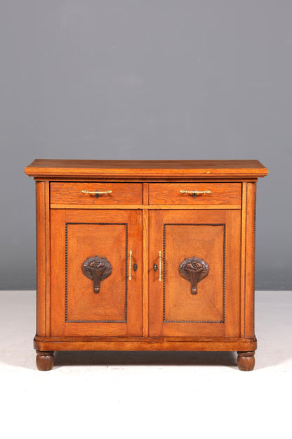 Beautiful Art Nouveau chest of drawers, sideboard, antique oak cabinet, Gründerzeit hallway chest of drawers