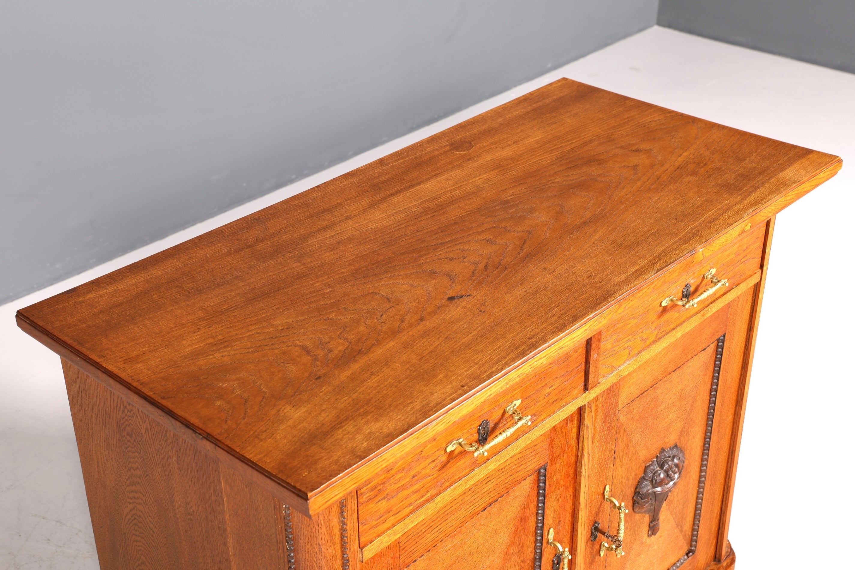 Beautiful Art Nouveau chest of drawers, sideboard, antique oak cabinet, Gründerzeit hallway chest of drawers