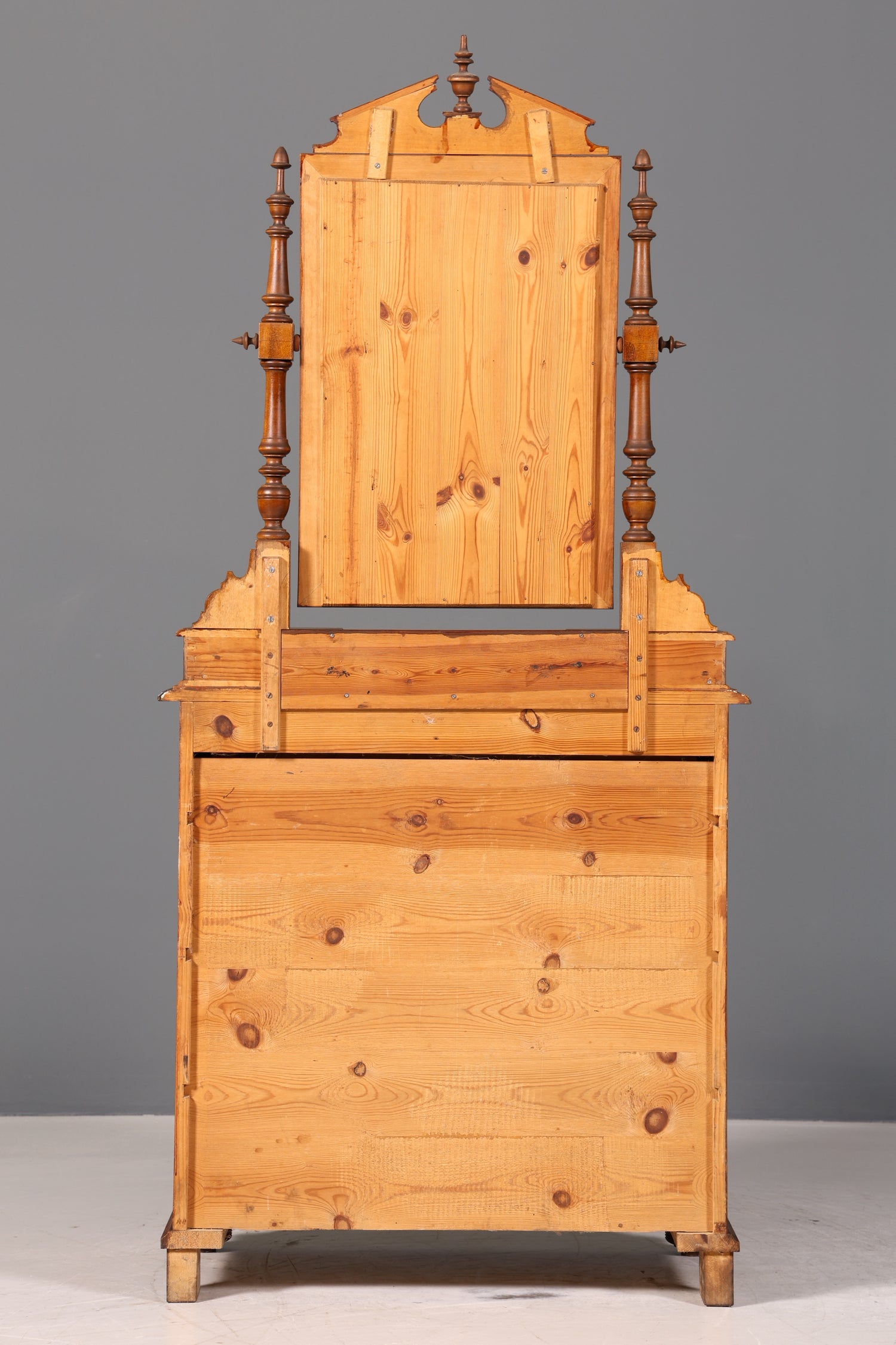 Edle Louis Philippe Kommode mit Spiegelaufsatz Gründerzeit Frisierkommode Antik Holz Schrank Flurschrank um 1880