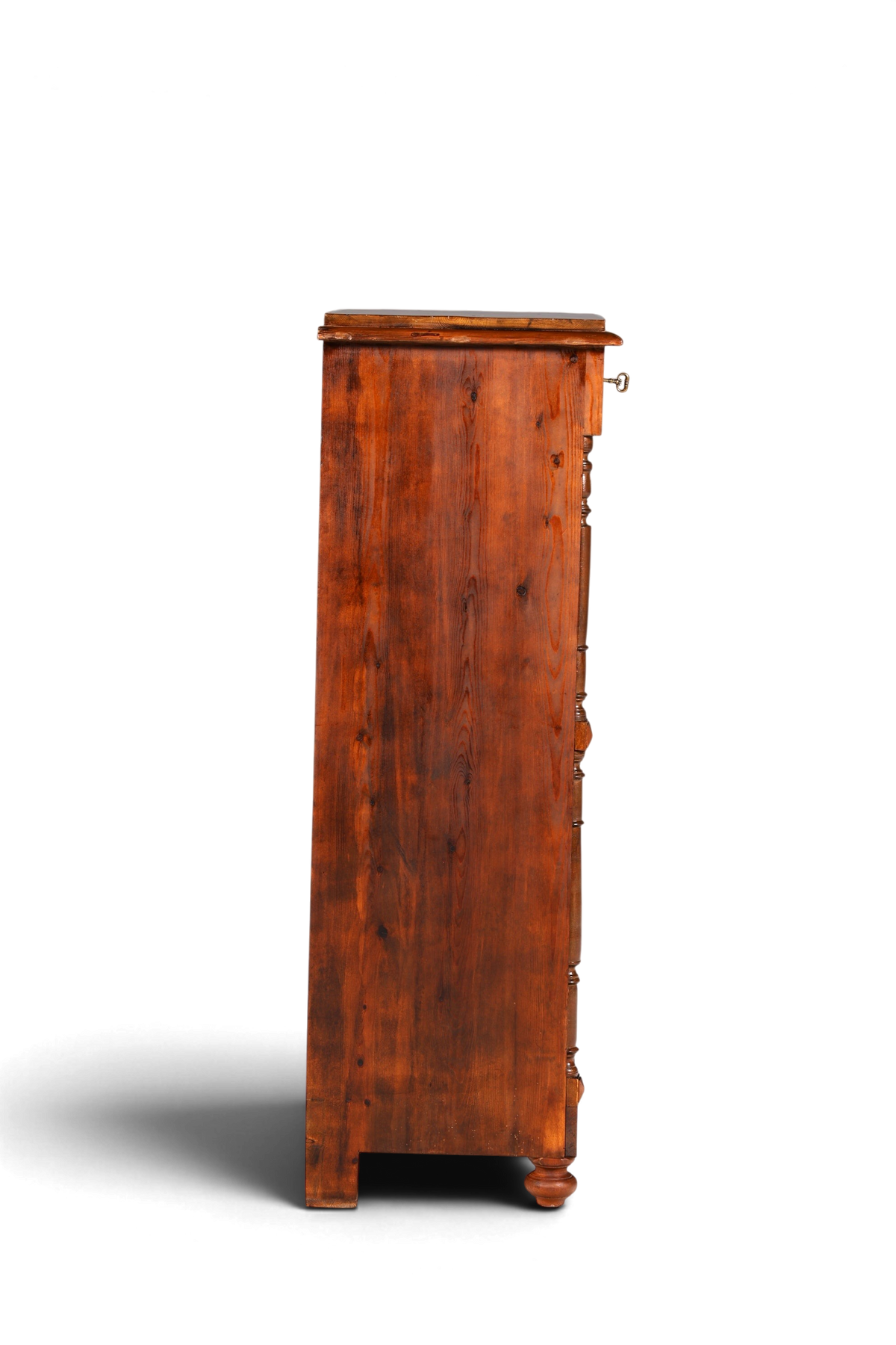 Hauptstadt Möblerei Gründerzeit Sekretär aus massivem Holz im Louis Philippe Stil, Seitenansicht, antik um 1880