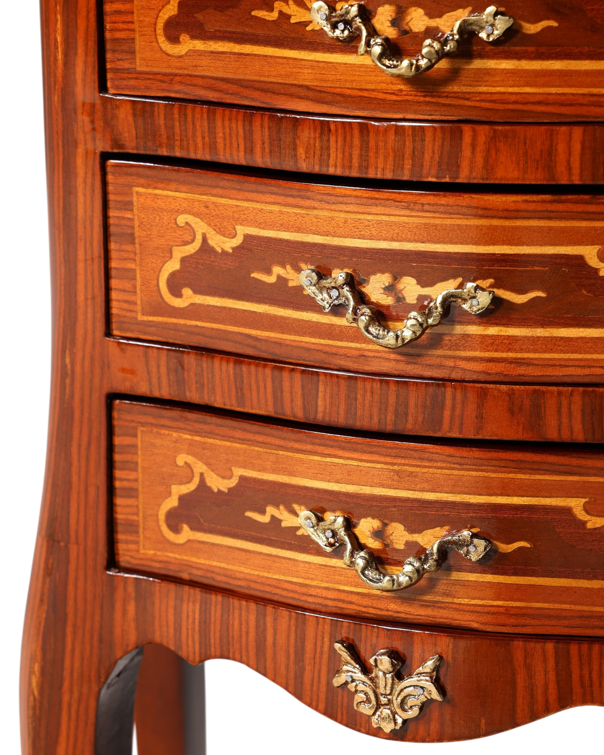 Edle Barock Stil Kommode Antik Stil Beistelltisch Messing Schränkchen