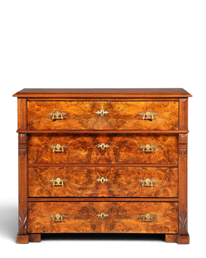 Traumhafte Gründerzeit Kommode Louis Philippe Nussbaum Sideboard um 1880 Antik Schubladenkommode