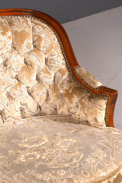 Wunderschönes Chippendale Sofa Barock Stil Couch Samt Stoff 3 Sitzer Canapé