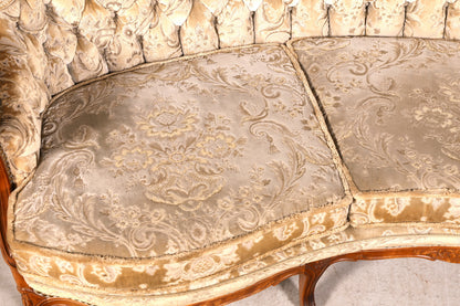 Wunderschönes Chippendale Sofa Barock Stil Couch Samt Stoff 3 Sitzer Canapé