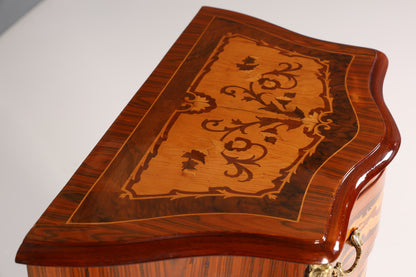 Traumhaftes Barock Stil Louis XV Highboard Intarsien Vertiko Kommode Schubladenkommode