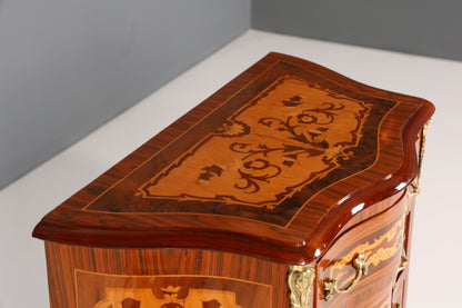 Traumhaftes Barock Stil Louis XV Highboard Intarsien Vertiko Kommode Schubladenkommode