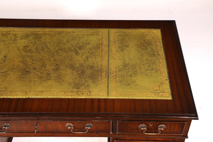 Wunderschöner Englischer Schreibtisch Echt Lederauflage Bürotisch Antik Stil Office Desk Massiv
