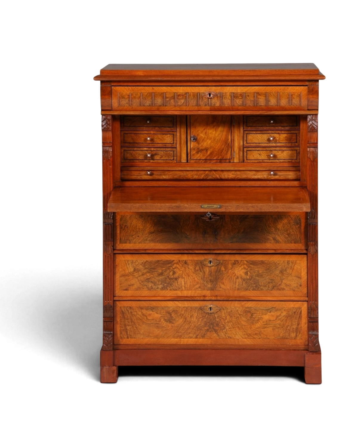Stilvoller Gründerzeit Sekretär Vertiko Highboard Jugendstil Kommode Schrank um 1880