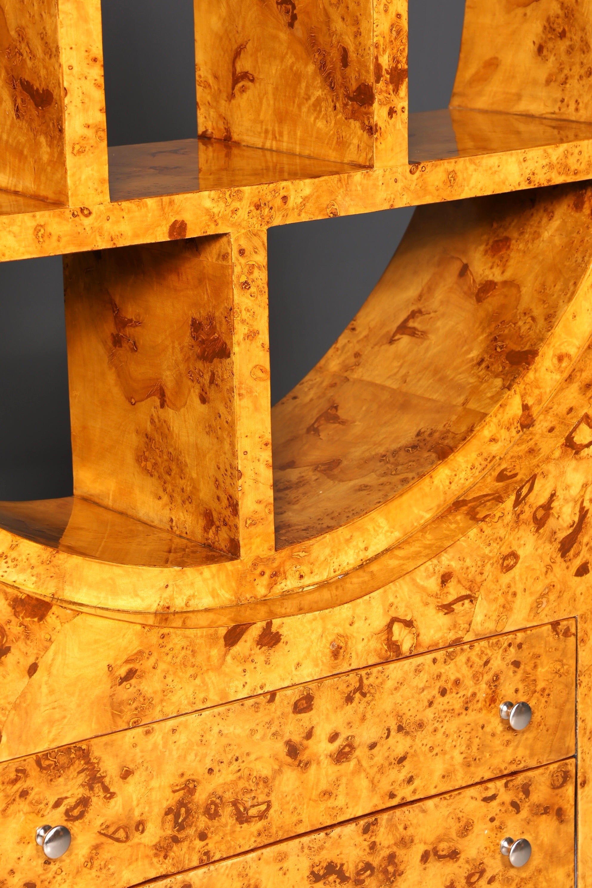 Aussergewöhnliches Art Deco Design Bücherregal Birke Luxus Regal Kommode Buchablage