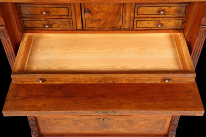 Stilvoller Gründerzeit Sekretär Vertiko Highboard Jugendstil Kommode Schrank um 1880